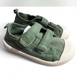 Kids Green Canvas Sneakers